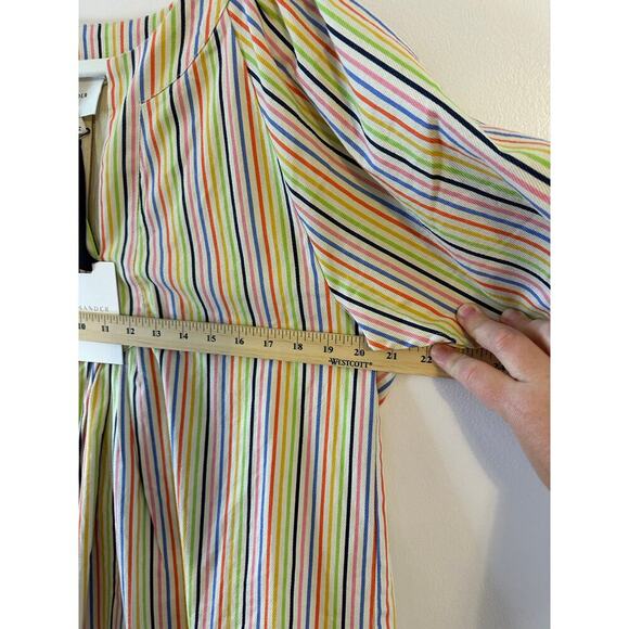 NWT Tuckernuck Pomander Place Rainbow Stripe Finley Flutter Sleeve Top Large - Picture 6 of 8